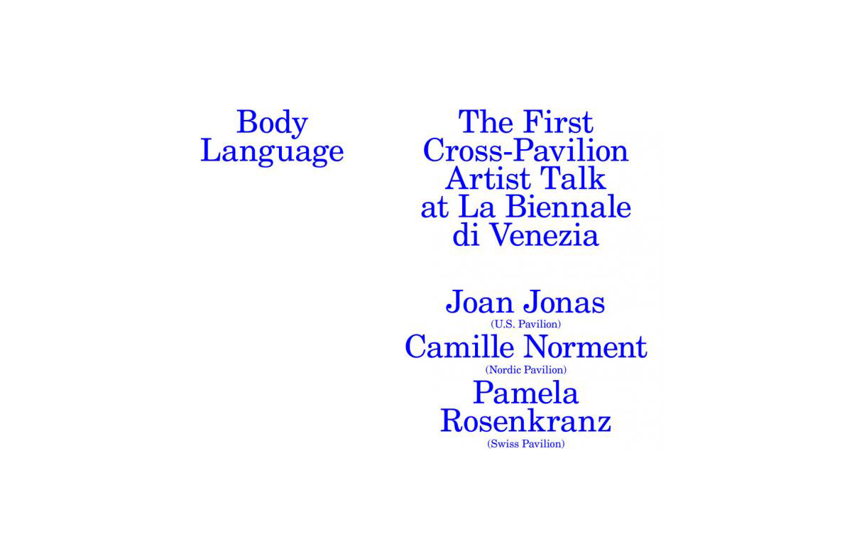 Body Language - The First Cross-Pavilion Artist Talk at La Biennale di Venezia